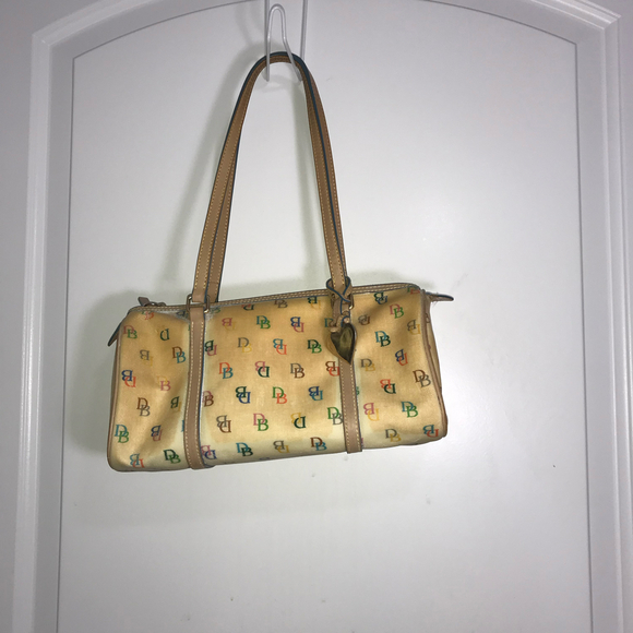 Dooney & Bourke Y2K Rainbow Signature Logo Monogram Satchel EUC - Picture 2 of 9